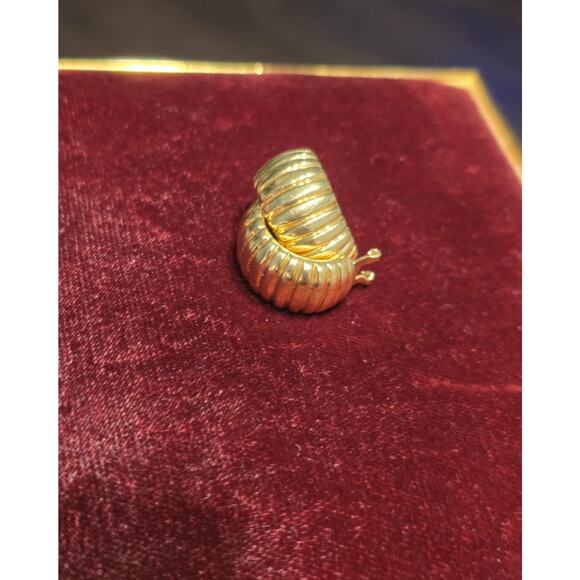 18K Solid Yellow Gold Omega Clip Back Post Hoop Earrings READ DESCRIPTION!! - Picture 12 of 16